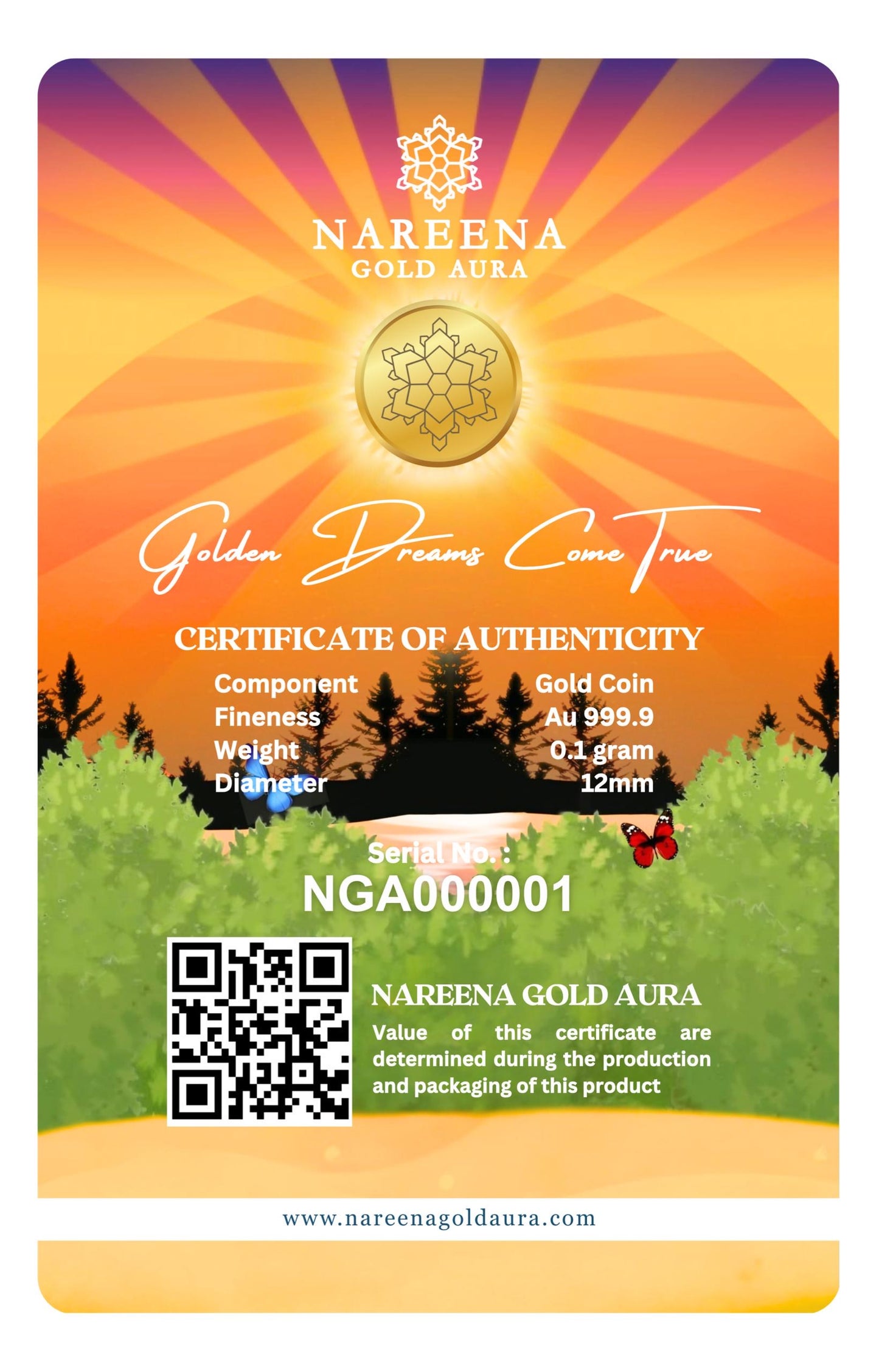 0.1gram 999.9 Meow Meow Collections Nareena Gold Aura Gold Bar Cards ( 4th Edition )