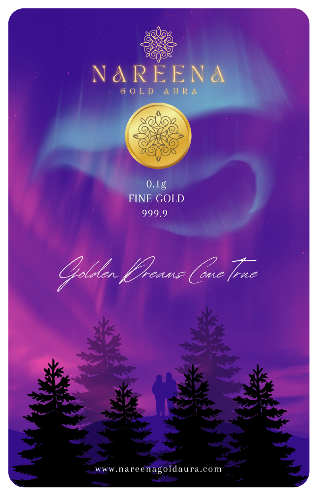 0.1gram 999.9 Nareena Gold Aura Gold Bar cards