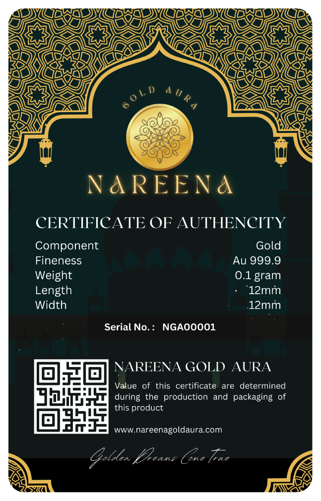 0.1gram 999.9 Hari Raya Collections Nareena Gold Aura Gold Bar Cards ( 2nd Edition )