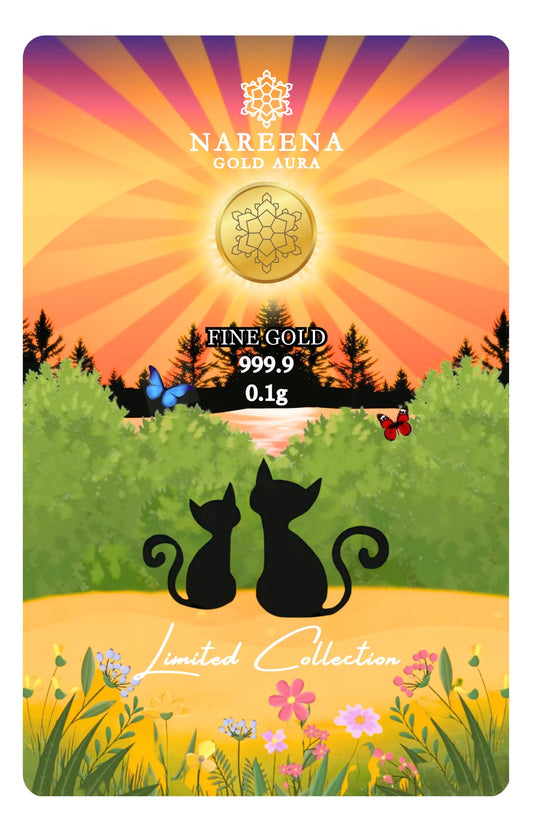 0.1gram 999.9 Meow Meow Collections Nareena Gold Aura Gold Bar Cards ( 4th Edition )