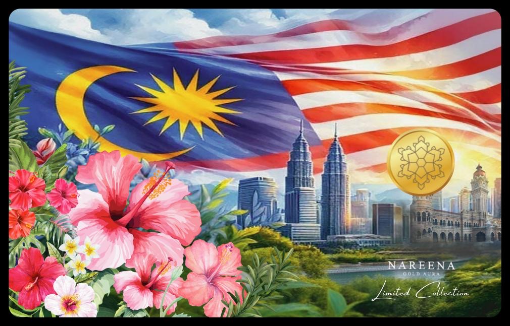 0.1gram 999.9 National Flag Collections Nareena Gold Aura Gold Bar Cards ( 3rd Edition )