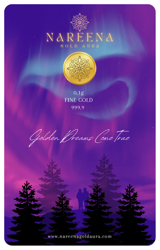 0.1gram 999.9 Nareena Gold Aura Gold Bar cards